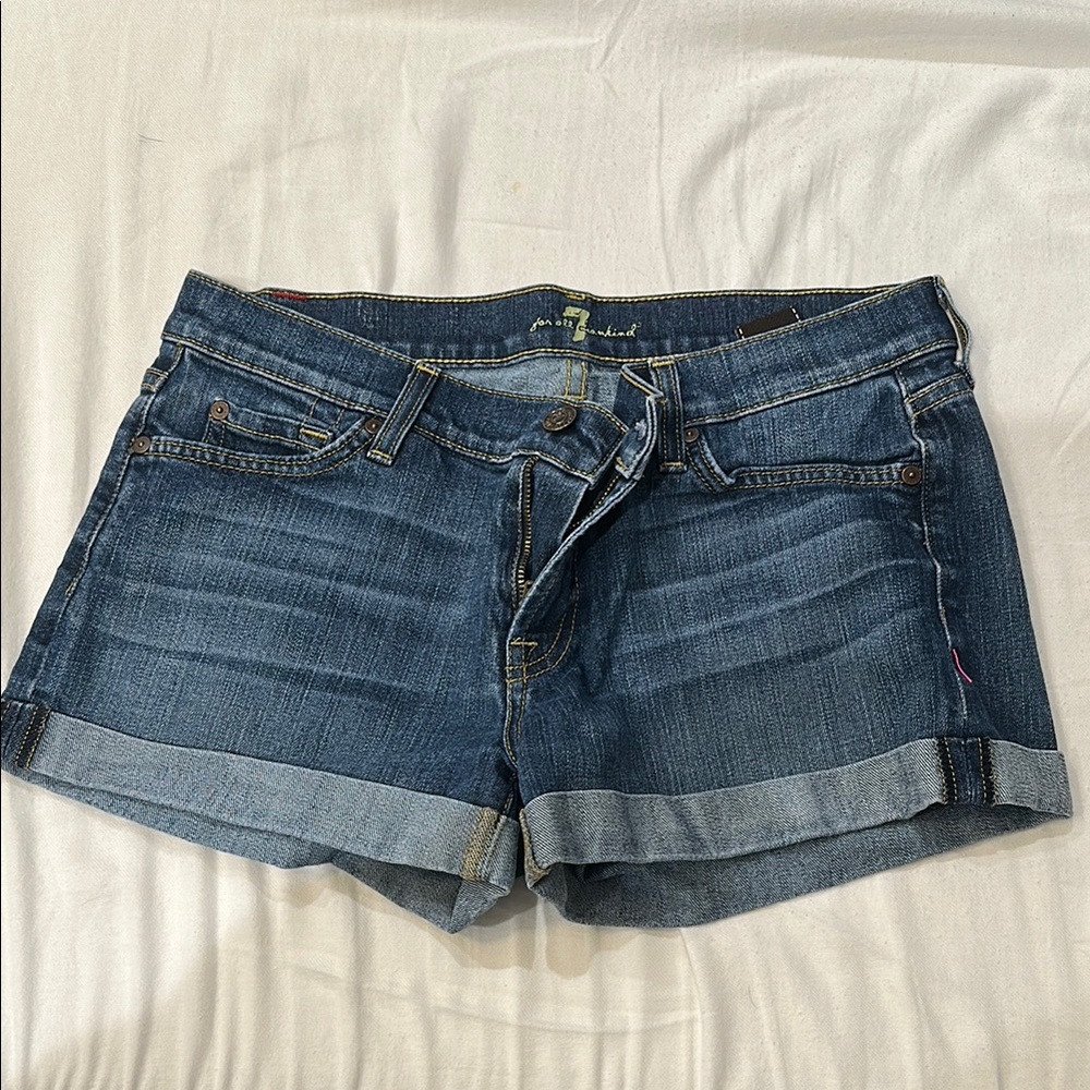7 For All Mankind Blue Jean Shorts Classic Denim Style